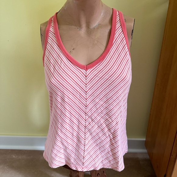 V-Neck Apricot-Striped Tank - Ann Taylor Loft - Picture 2 of 6